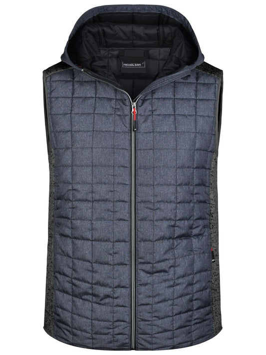 Knitted Hybrid Vest Herren Jacke – Daiber – Farbe grey-melange/anthracite-melang – individuell veredelbar
