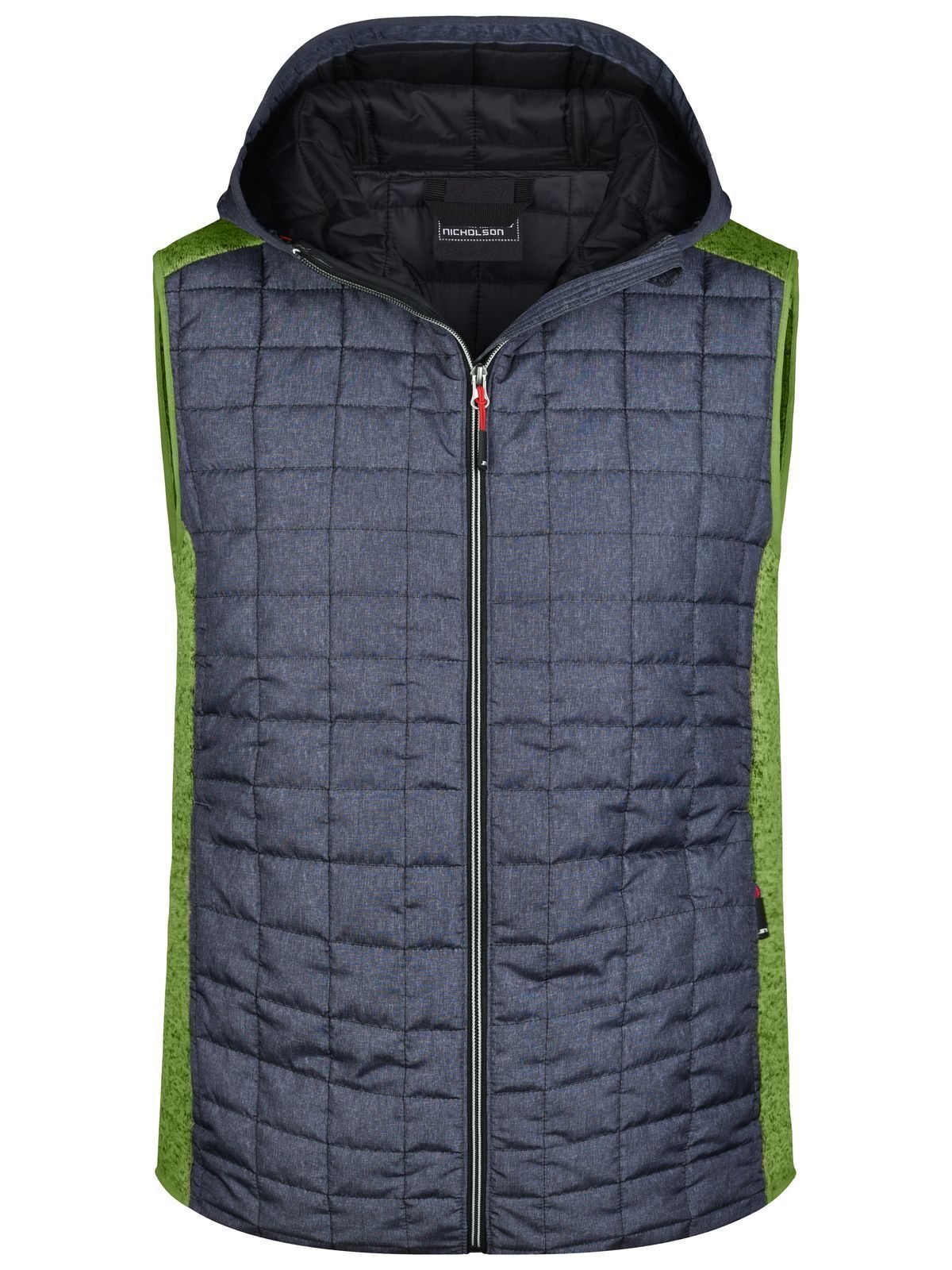 Knitted Hybrid Vest Herren Jacke – Daiber – Farbe kiwi-melange/anthracite-melang – individuell veredelbar
