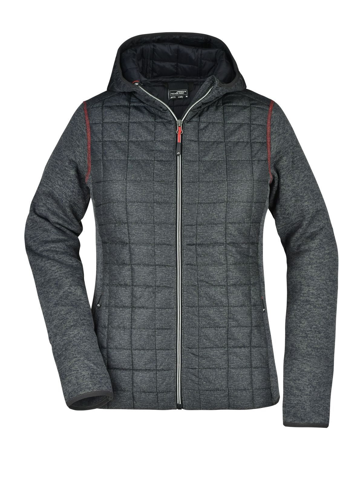 Ladies' Knitted Hybrid Jacket Damen – Daiber – Farbe grey-melange/anthracite-melang – individuell veredelbar
