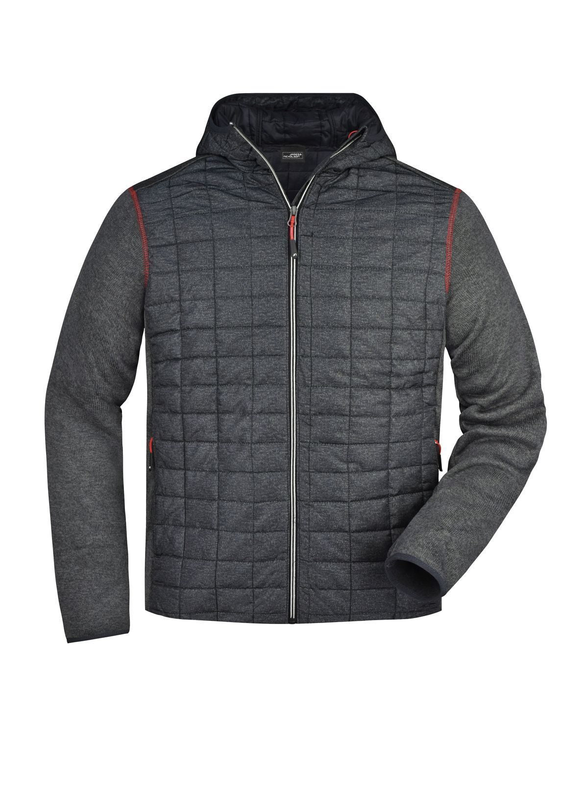 Knitted Hybrid Jacket Herren – Daiber – Farbe grey-melange/anthracite-melang – individuell veredelbar