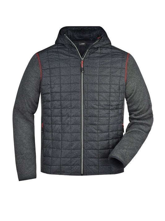 Knitted Hybrid Jacket Herren – Daiber – Farbe grey-melange/anthracite-melang – individuell veredelbar