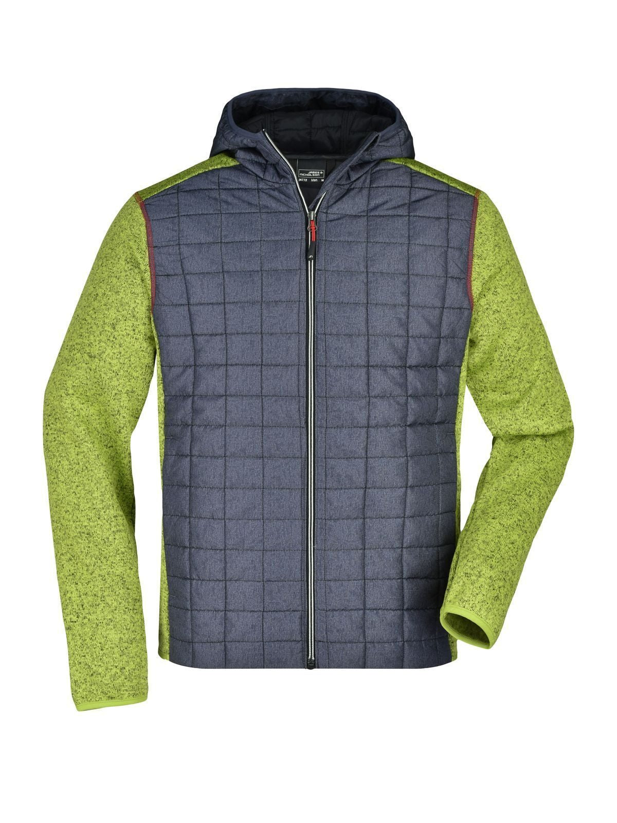 Knitted Hybrid Jacket Herren – Daiber – Farbe kiwi-melange/anthracite-melang – individuell veredelbar
