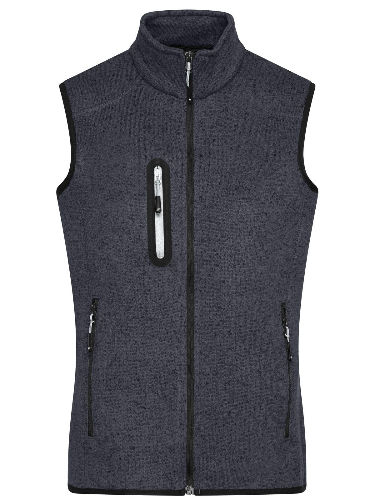 Knitted Fleece Vest Damen – Daiber – Farbe dark-grey-melange/silver – individuell veredelbar