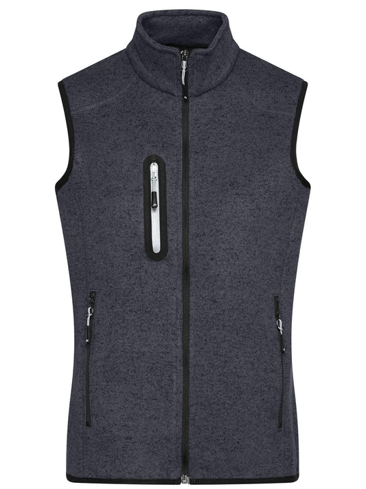 Knitted Fleece Vest Damen – Daiber – Farbe dark-grey-melange/silver – individuell veredelbar