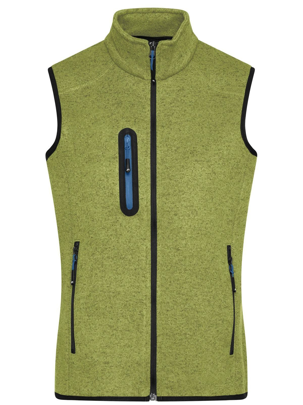 Knitted Fleece Vest Damen – Daiber – Farbe kiwi-melange/royal – individuell veredelbar