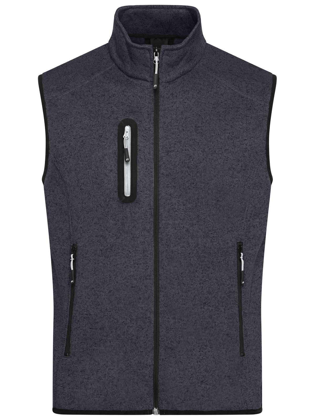 Knitted Fleece Vest Herren – Daiber – Farbe dark-grey-melange/silver – individuell veredelbar