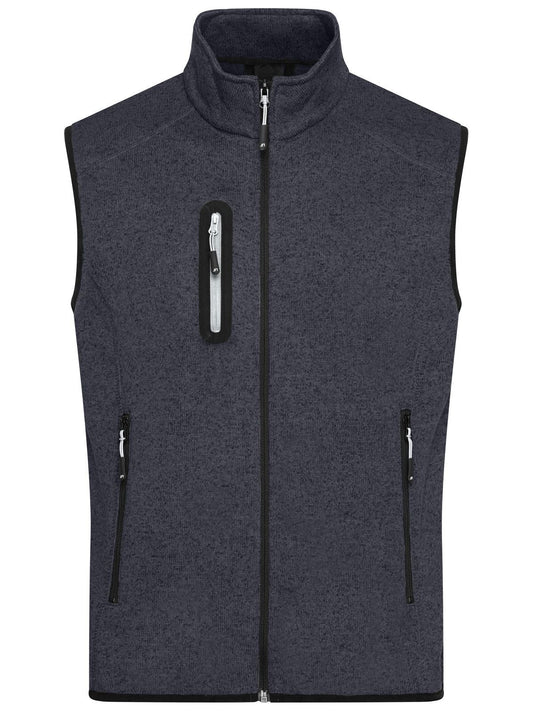 Knitted Fleece Vest Herren – Daiber – Farbe dark-grey-melange/silver – individuell veredelbar