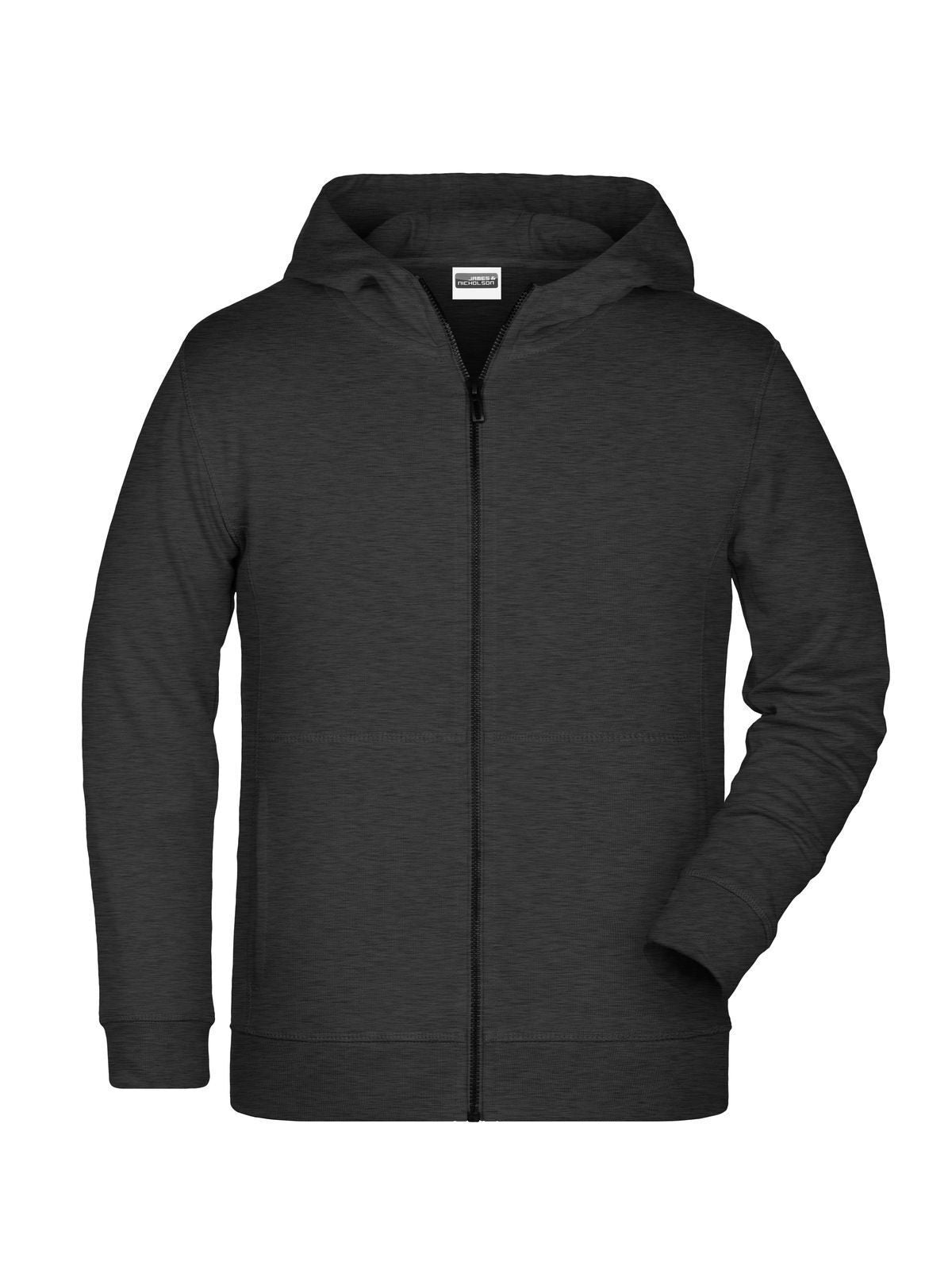 Zip Hoody Kinder Sweatshirt / Hoodie – Daiber – Farbe black-heather – individuell veredelbar
