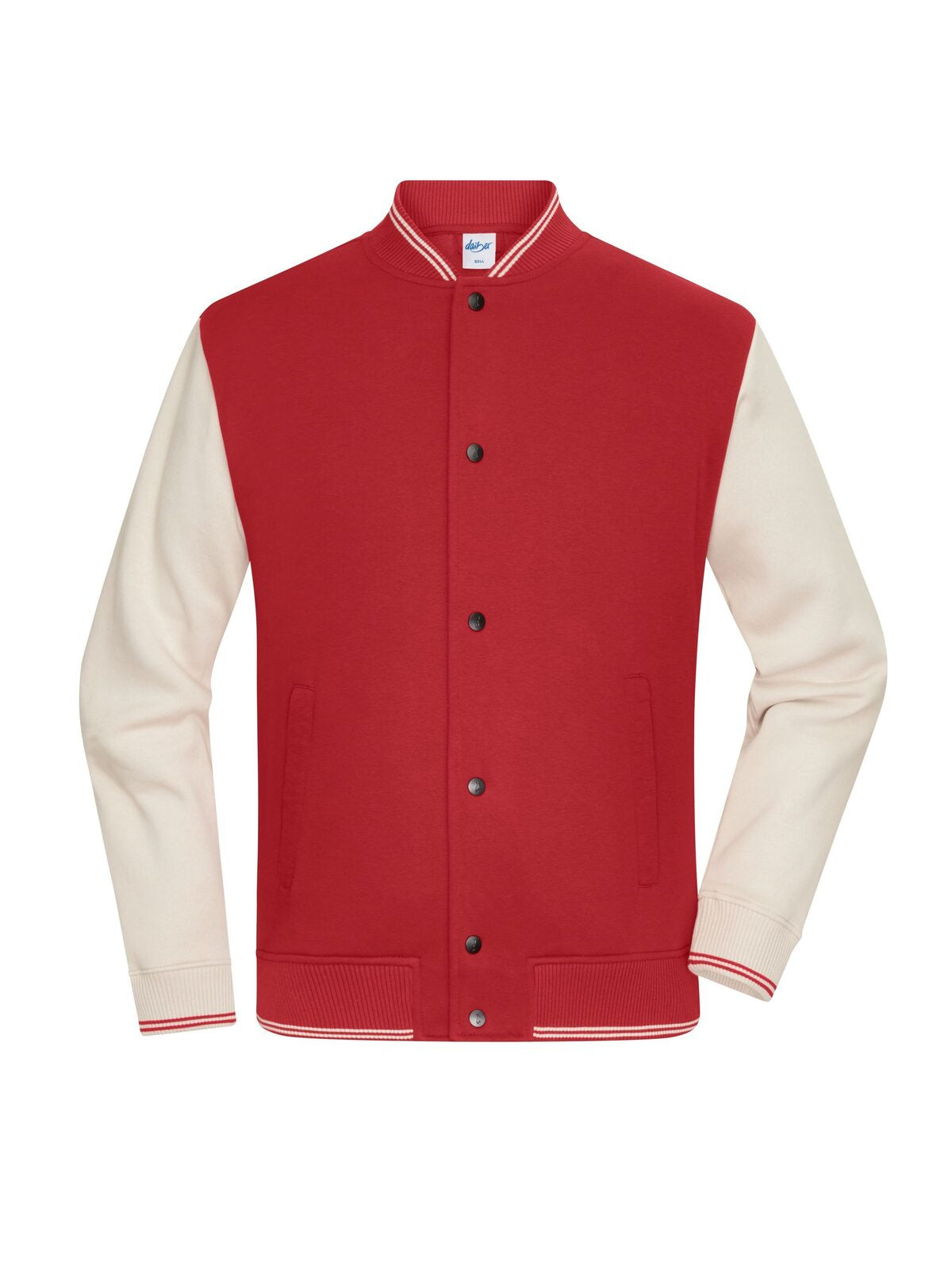 College-Jacket Unisex Sweatshirt / Hoodie – Daiber – Farbe carmine-red/sandstone – individuell veredelbar
