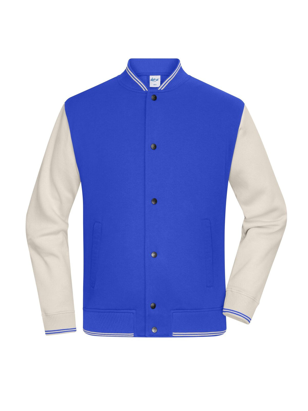 College-Jacket Unisex Sweatshirt / Hoodie – Daiber – Farbe royal/sandstone – individuell veredelbar