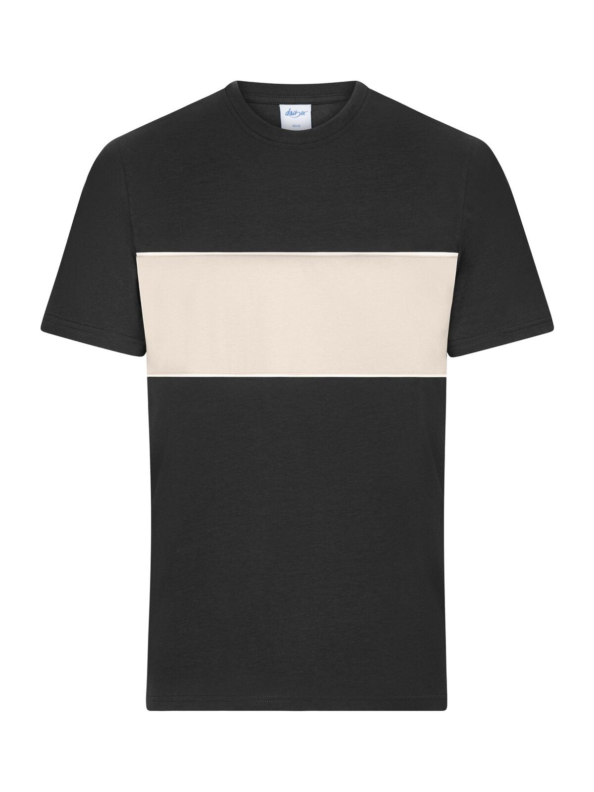 colour-block Unisex T-Shirt – Daiber – Farbe black/sandstone – individuell veredelbar