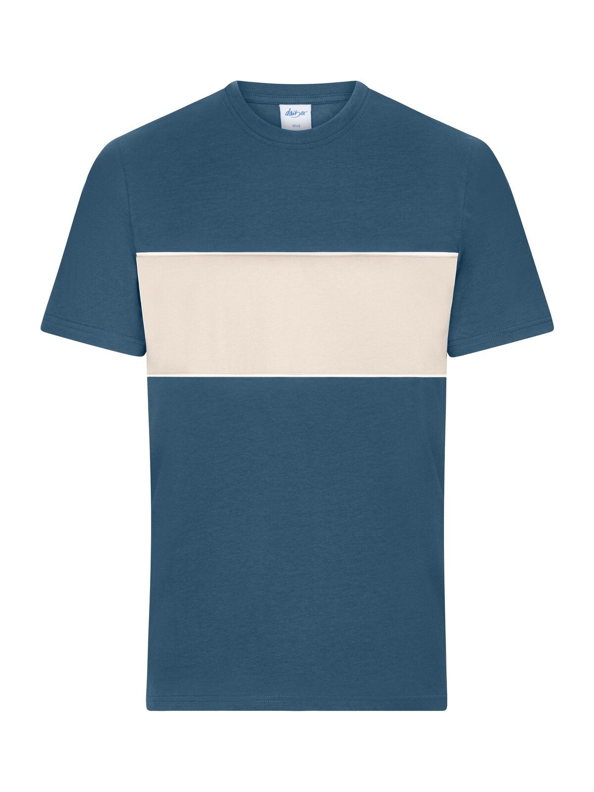 colour-block Unisex T-Shirt – Daiber – Farbe dusty-blue/sandstone – individuell veredelbar
