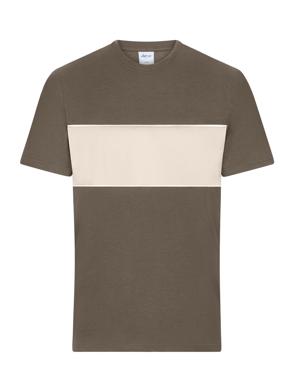 colour-block Unisex T-Shirt – Daiber – Farbe muddy-brown/sandstone – individuell veredelbar