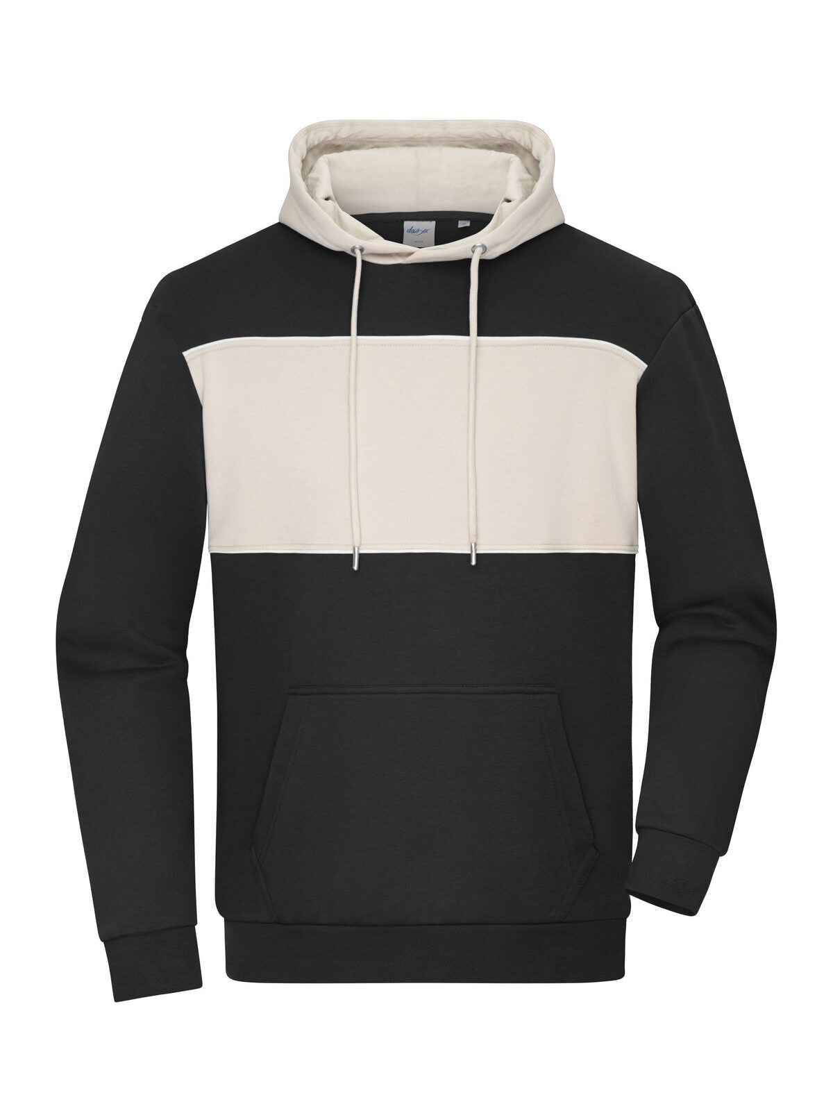 Sweat-Hoody colour-block Unisex Sweatshirt / Hoodie – Daiber – Farbe black/sandstone – individuell veredelbar
