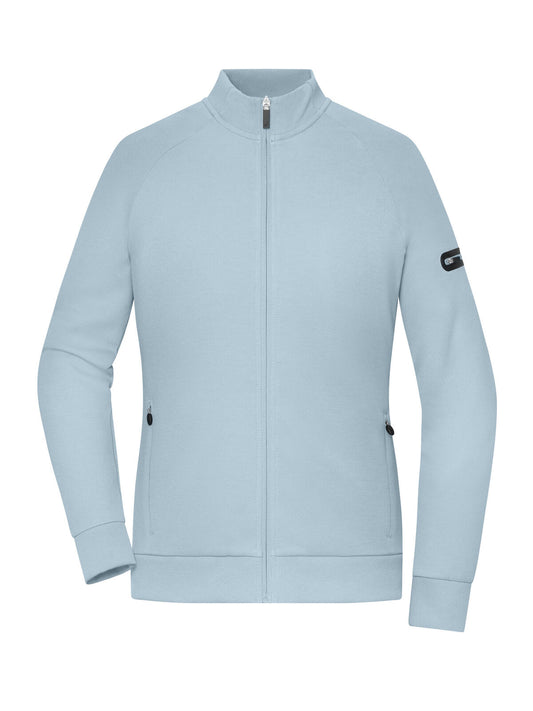 Ladies‘ Zip Jacket Interlock Damen Sweatshirt / Hoodie – Daiber – Farbe milky blue – individuell veredelbar