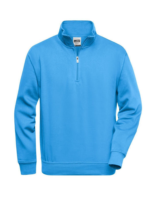 Workwear Half Zip Sweat Herren Sweatshirt / Hoodie – Daiber – Farbe Aqua – individuell veredelbar