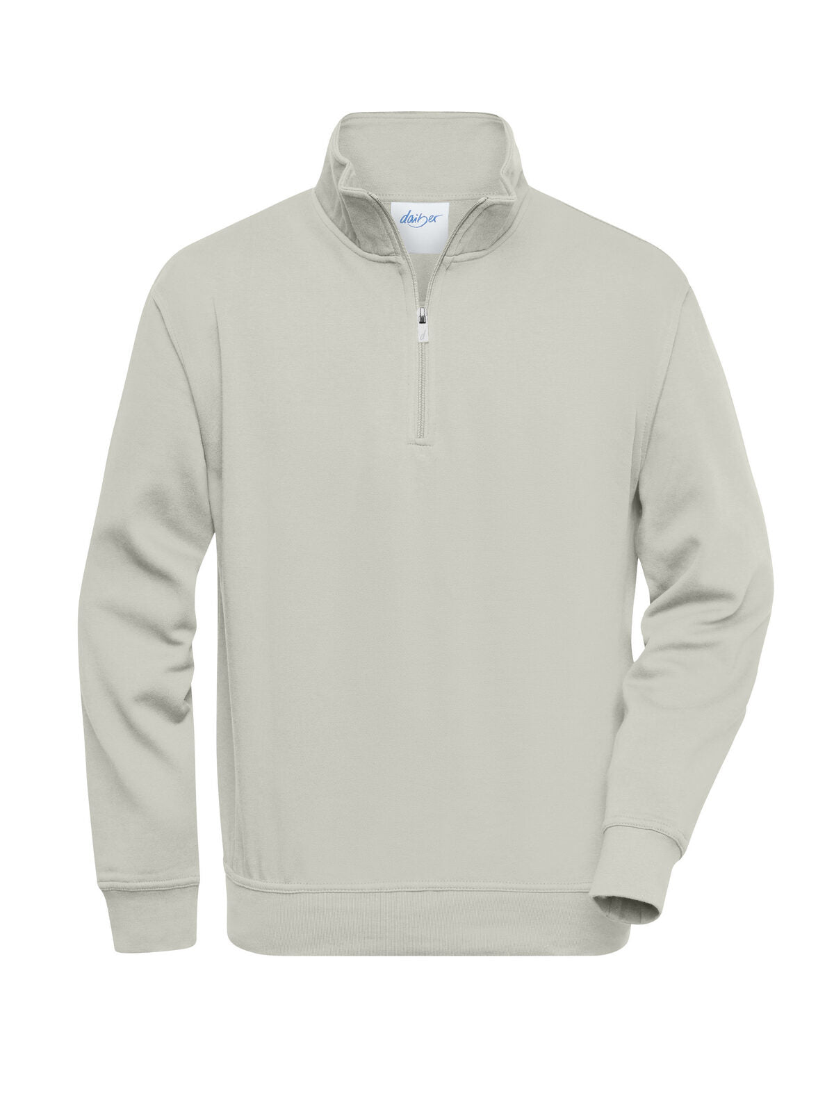 Workwear Half Zip Sweat Herren Sweatshirt / Hoodie – Daiber – Farbe Cement – individuell veredelbar