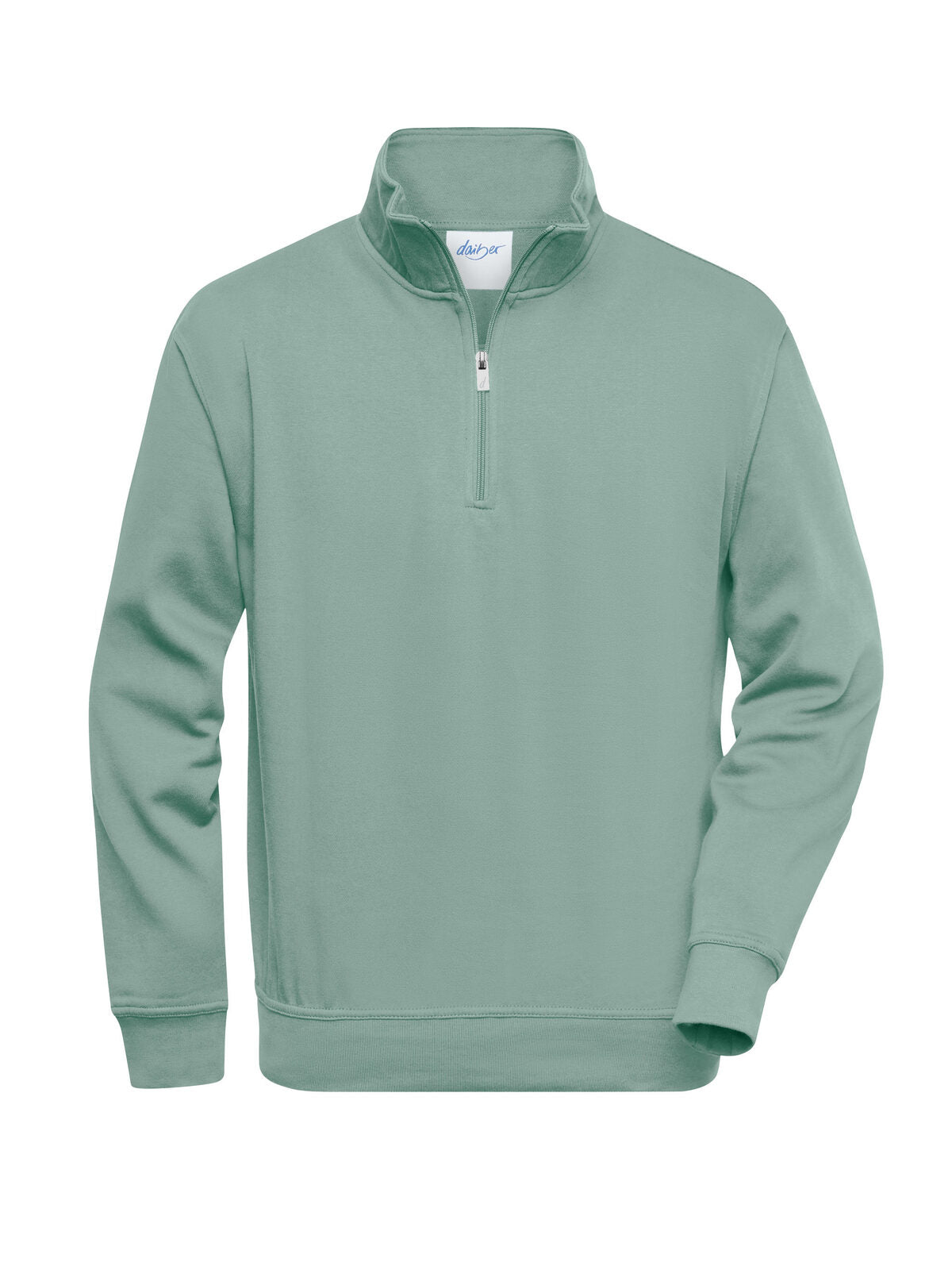 Workwear Half Zip Sweat Herren Sweatshirt / Hoodie – Daiber – Farbe foggy-green – individuell veredelbar