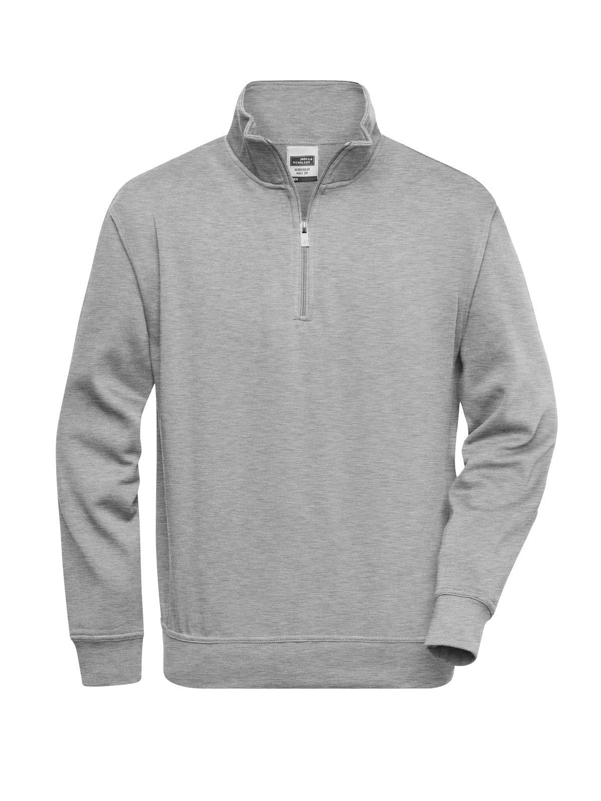 Workwear Half Zip Sweat Herren Sweatshirt / Hoodie – Daiber – Farbe grey-heather – individuell veredelbar