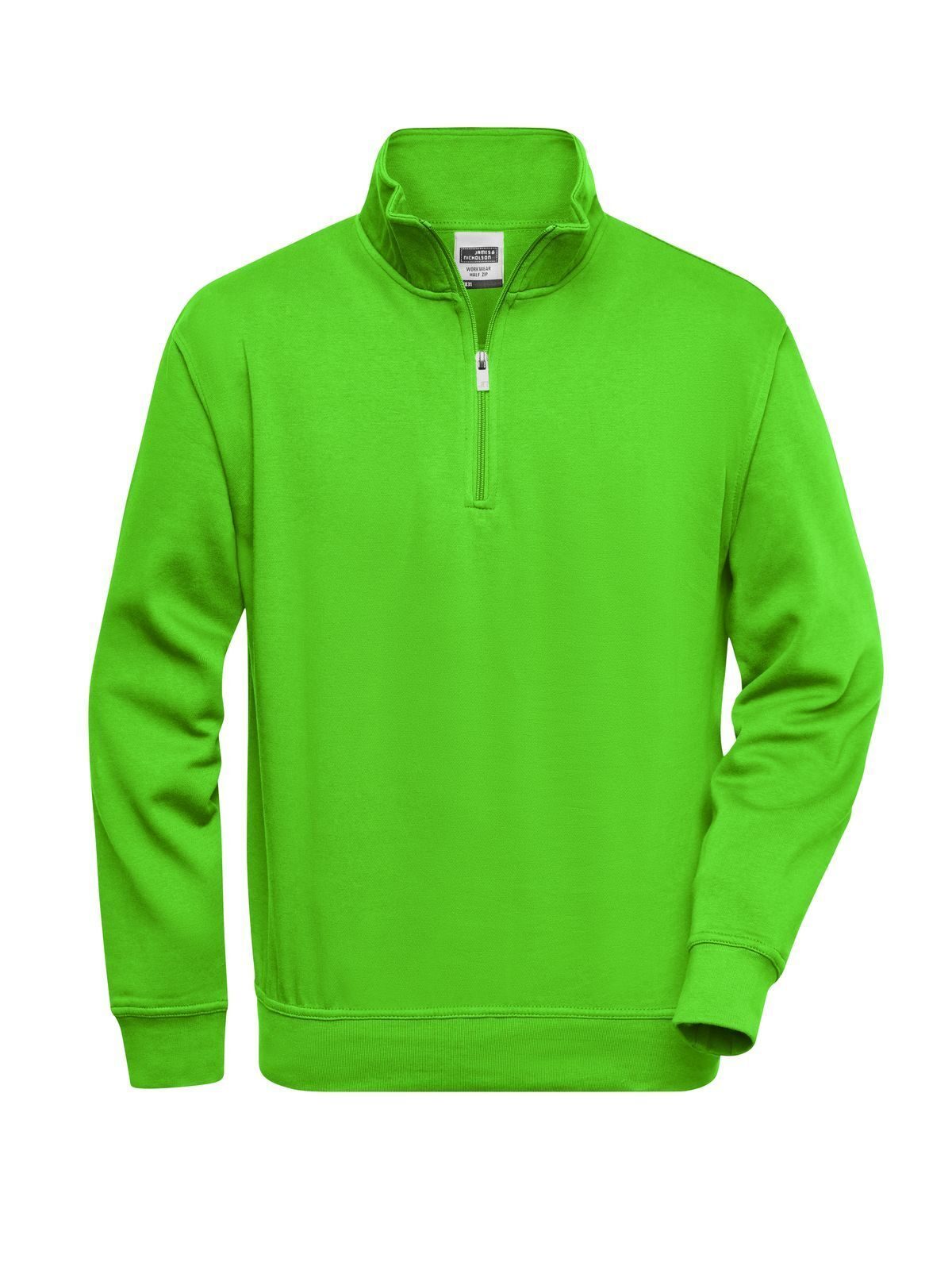 Workwear Half Zip Sweat Herren Sweatshirt / Hoodie – Daiber – Farbe lime-green – individuell veredelbar