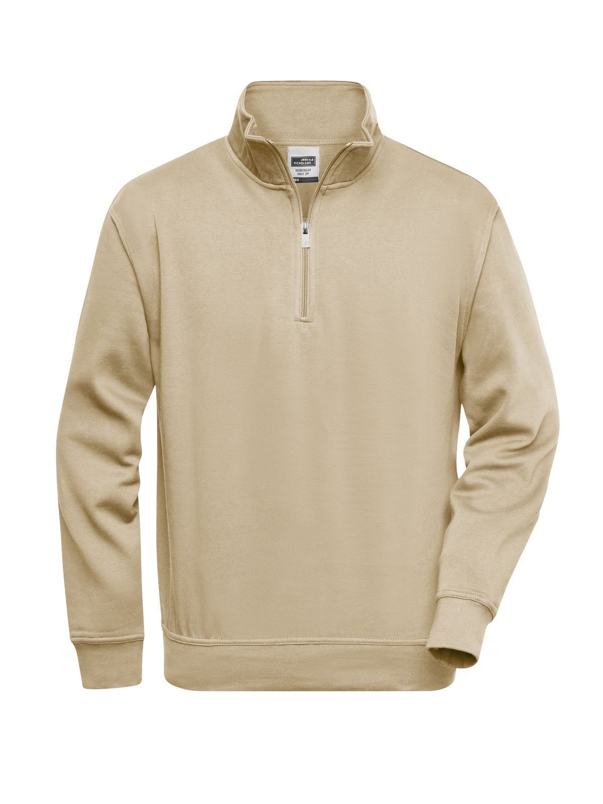 Workwear Half Zip Sweat Herren Sweatshirt / Hoodie – Daiber – Farbe Stein – individuell veredelbar
