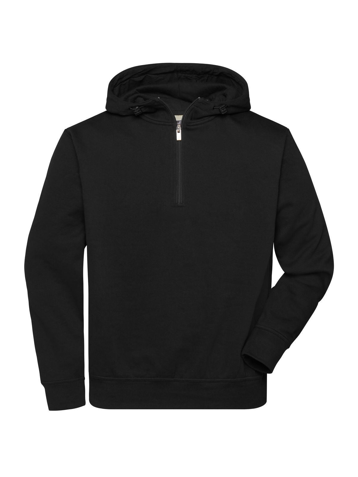 Bio Workwear Half Zip Hoody Herren Sweatshirt / Hoodie – Daiber – Farbe Schwarz – individuell veredelbar