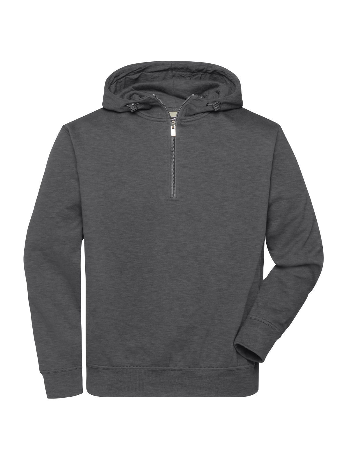Bio Workwear Half Zip Hoody Herren Sweatshirt / Hoodie – Daiber – Farbe dark-melange – individuell veredelbar