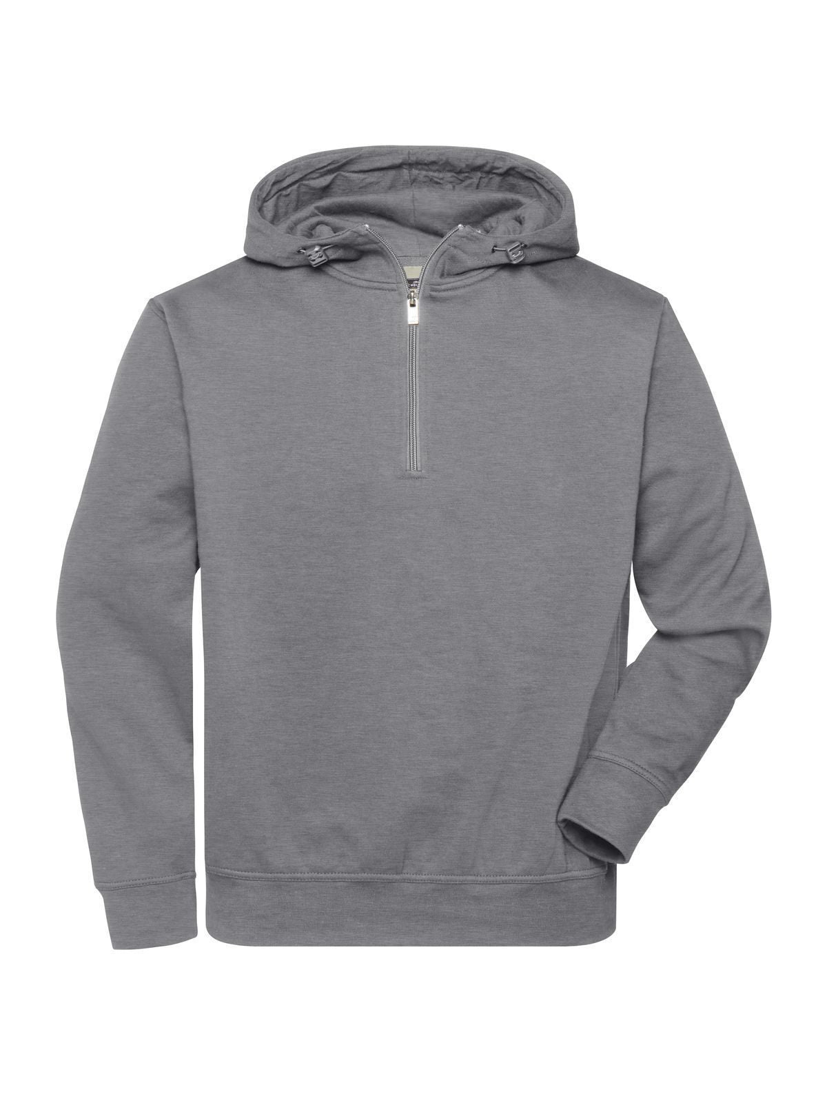 Bio Workwear Half Zip Hoody Herren Sweatshirt / Hoodie – Daiber – Farbe light-melange – individuell veredelbar