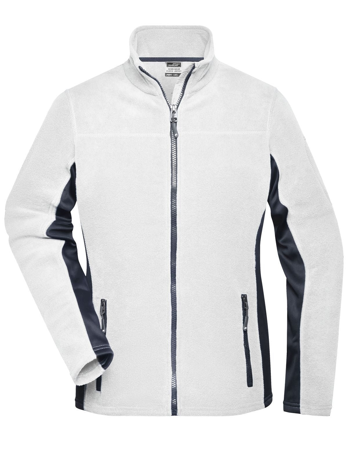 Ladies' Workwear Fleece Jacket - Strong Damen – Daiber – Farbe white/carbon – individuell veredelbar