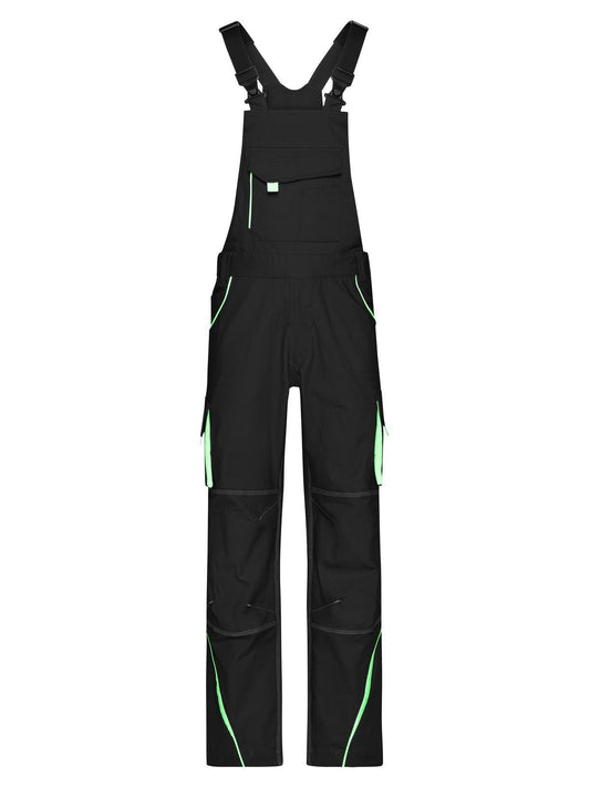 Workwear Pants with Bib - Color Hose / Rock – Daiber – Farbe black/lime-green – individuell veredelbar