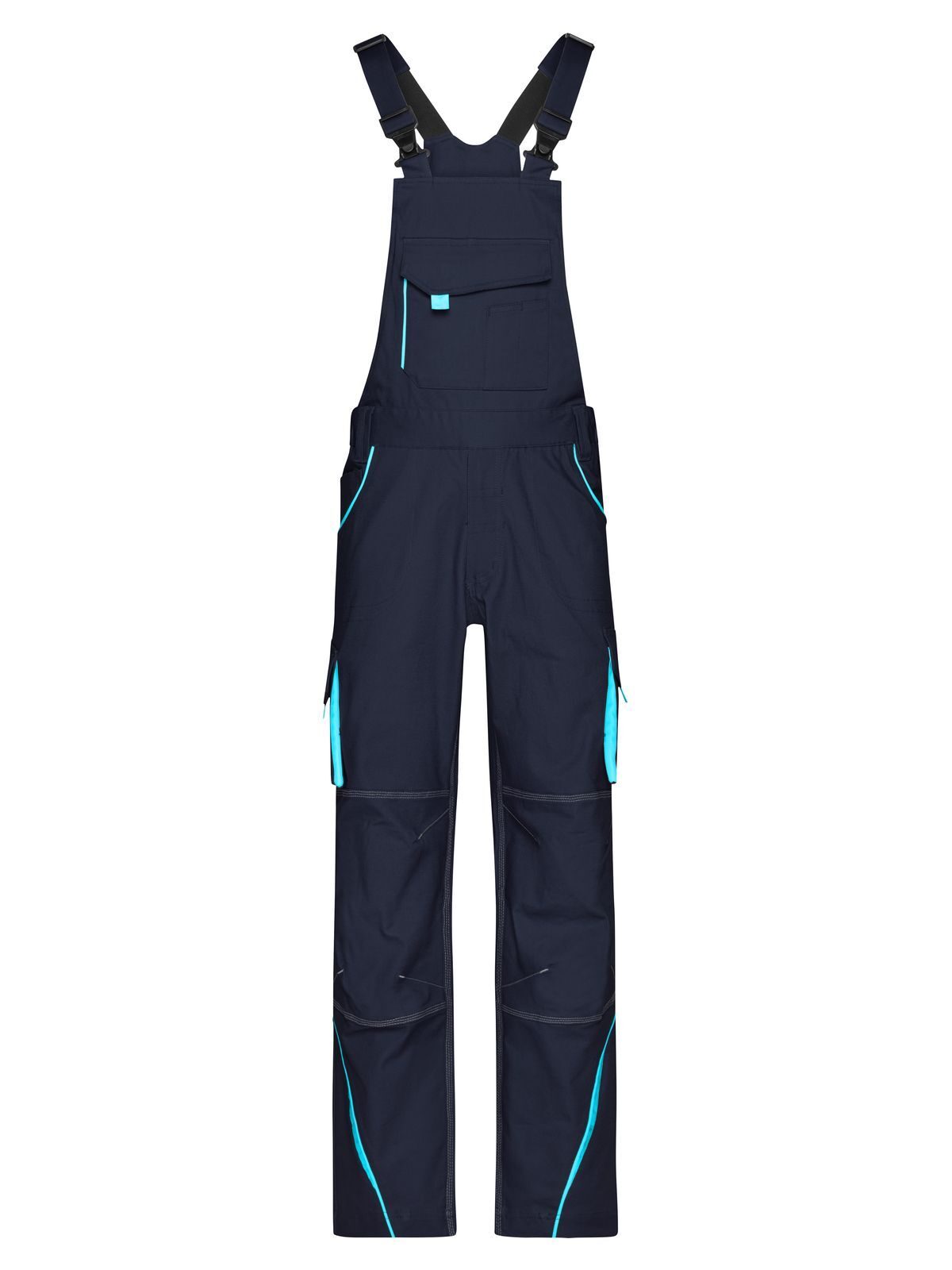 Workwear Pants with Bib - Color Hose / Rock – Daiber – Farbe navy/tourquoise – individuell veredelbar