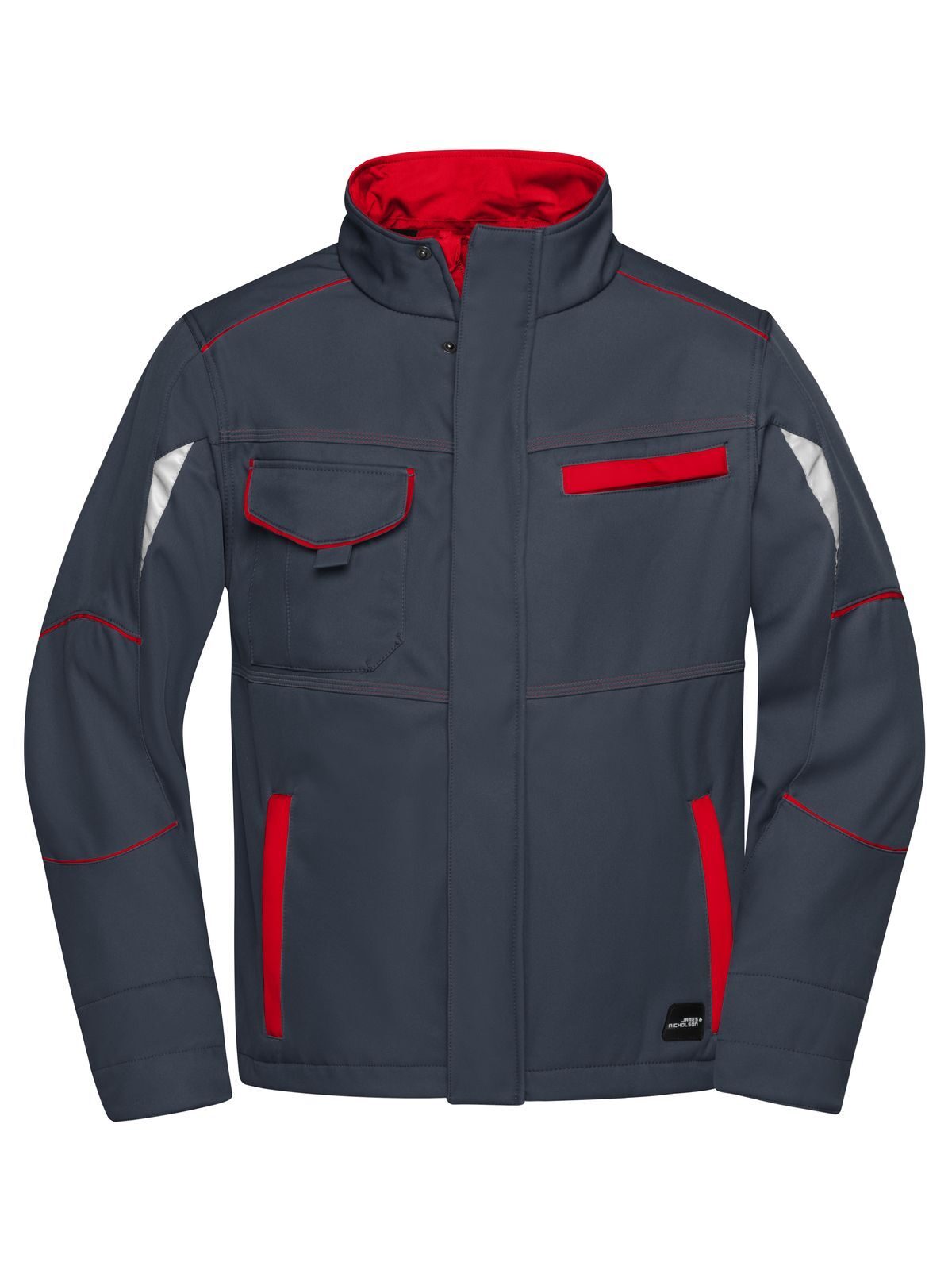 Workwear Softshell Jacket - Color Herren – Daiber – Farbe carbon/red – individuell veredelbar
