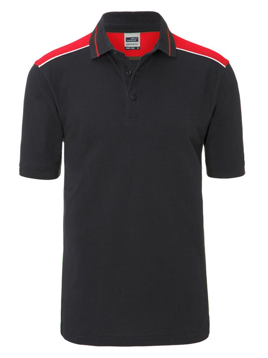 Workwear Polo - Color Herren Poloshirt – Daiber – Farbe carbon/red – individuell veredelbar