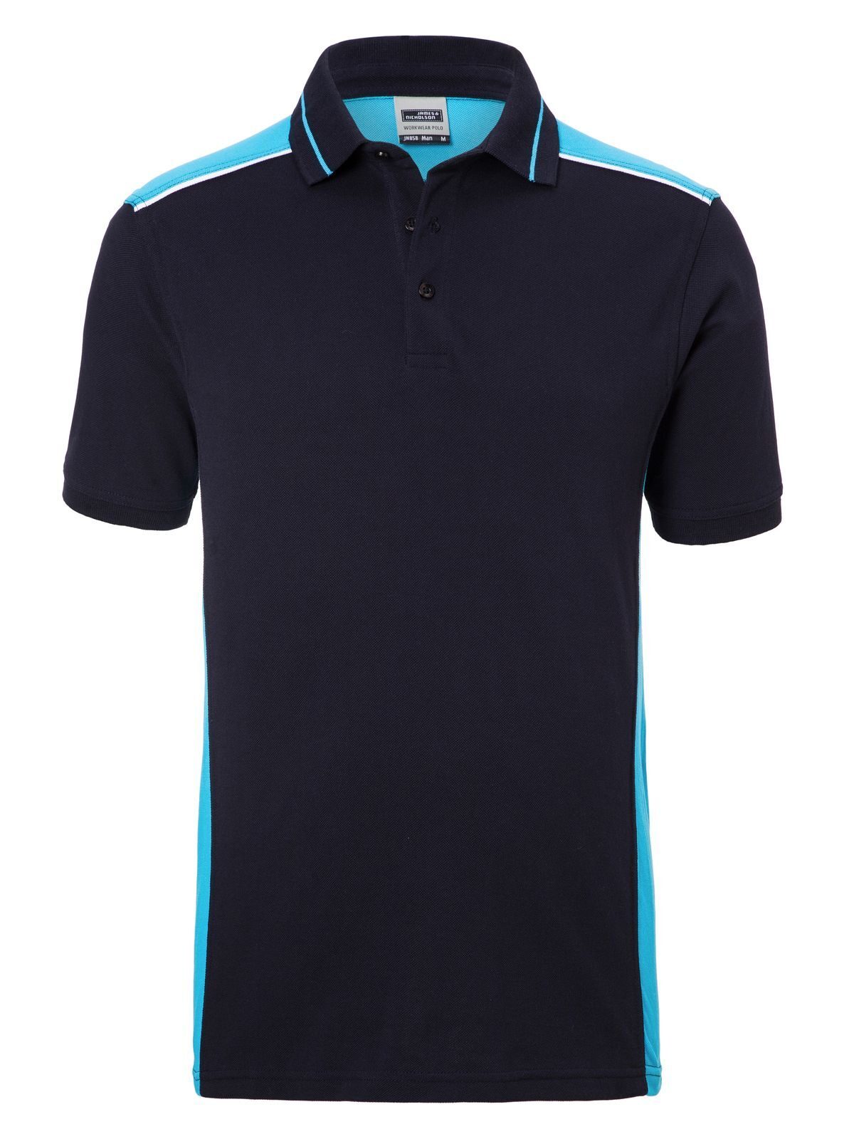 Workwear Polo - Color Herren Poloshirt – Daiber – Farbe navy/tourquoise – individuell veredelbar