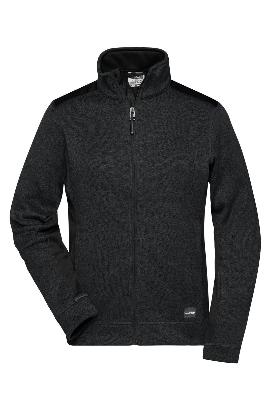 Ladies' Knitted Workwear Fleece Jacket - Strong Damen – Daiber – Farbe black/black – individuell veredelbar