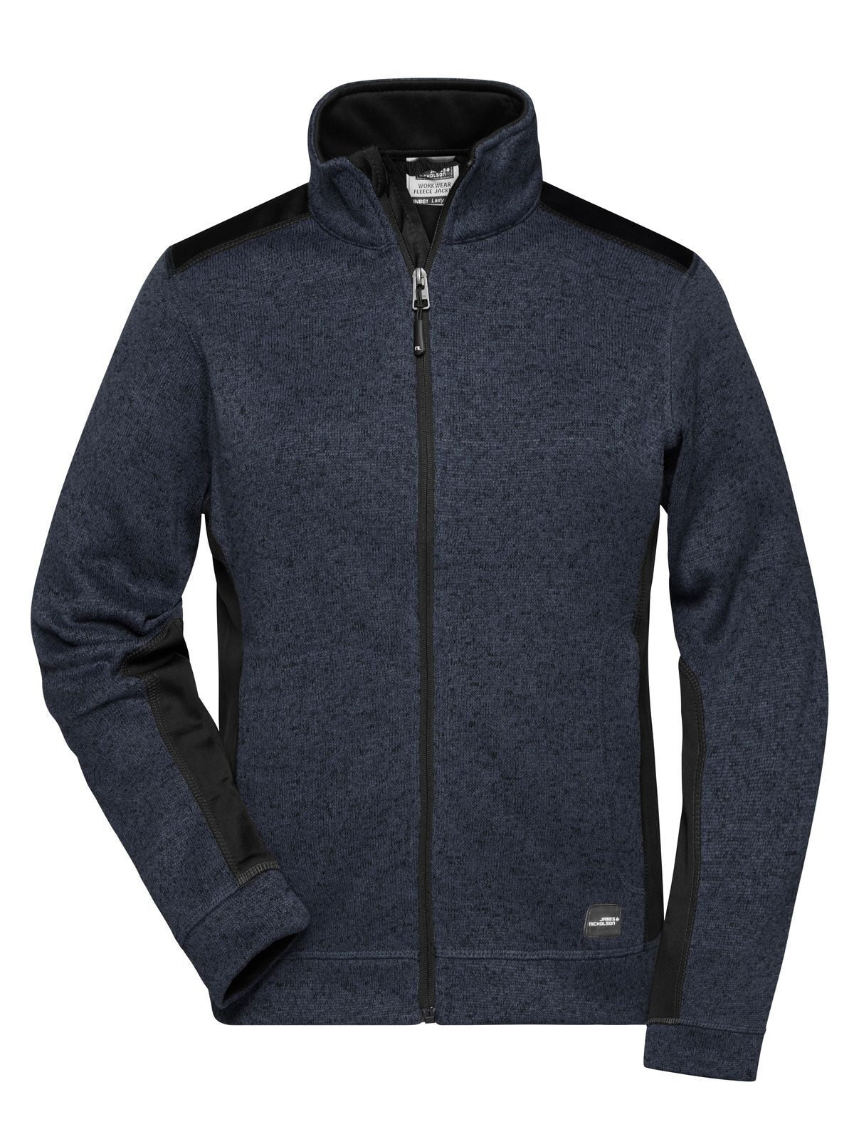 Ladies' Knitted Workwear Fleece Jacket - Strong Damen – Daiber – Farbe carbon-melange/black – individuell veredelbar