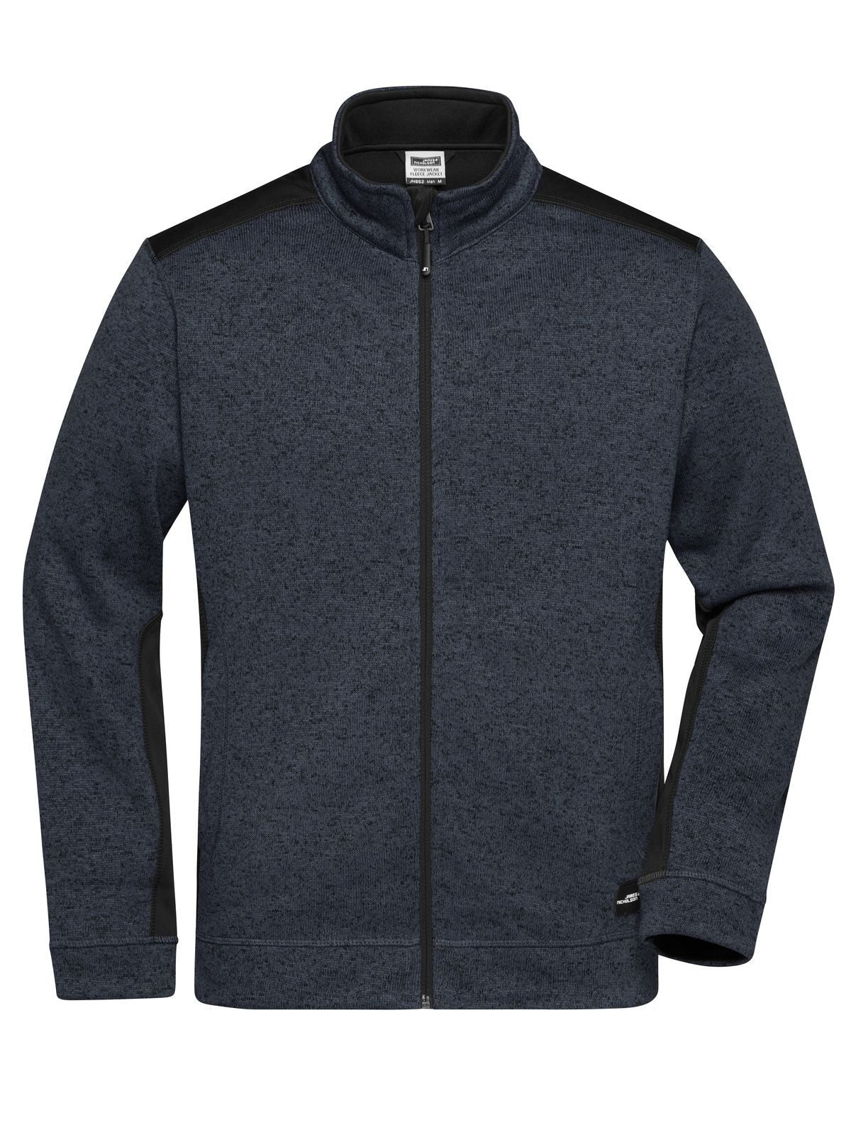 Knitted Workwear Fleece Jacket - Strong Herren – Daiber – Farbe carbon-melange/black – individuell veredelbar