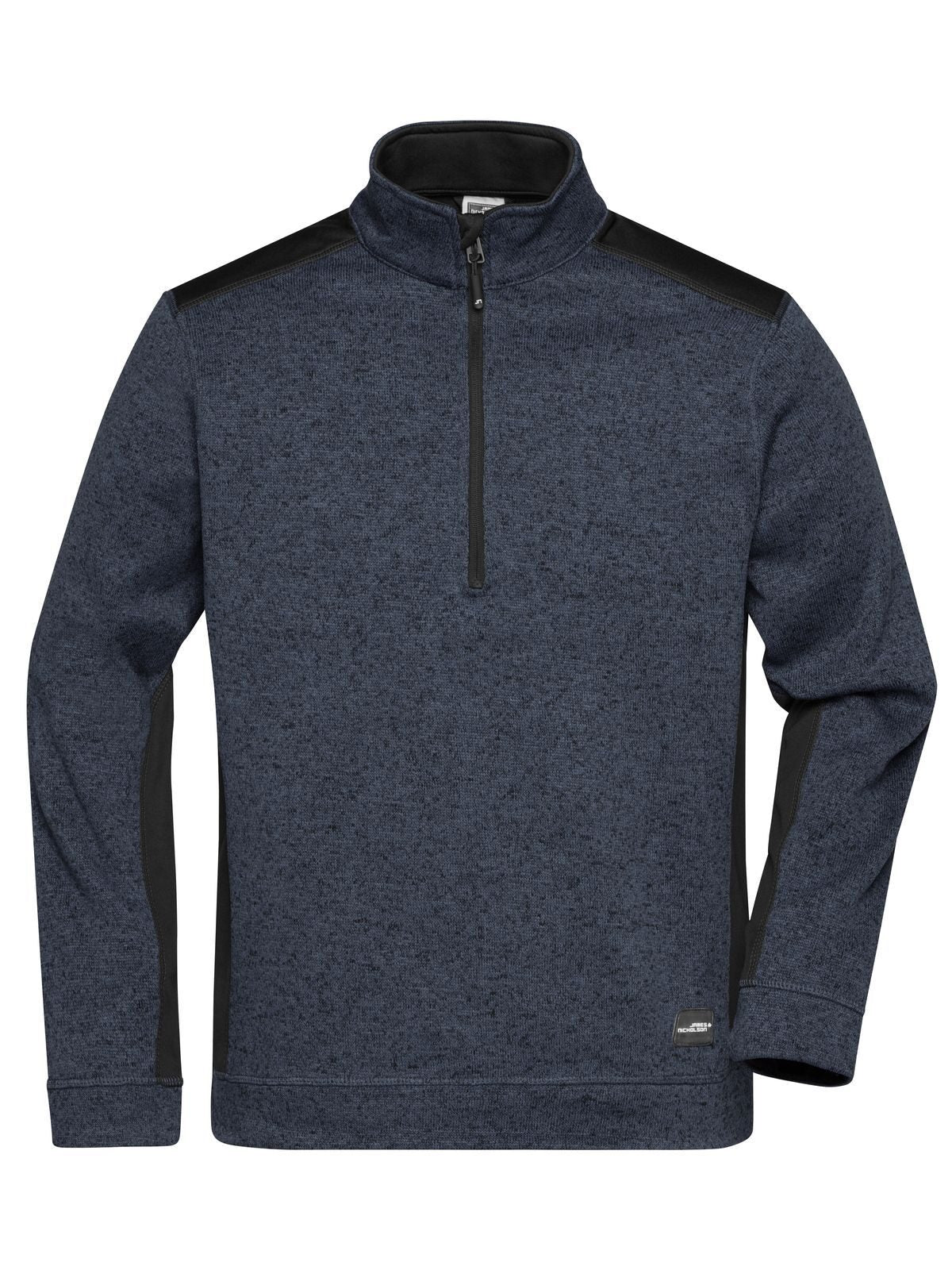 Knitted Workwear Fleece Half-Zip - Strong Herren – Daiber – Farbe carbon-melange/black – individuell veredelbar