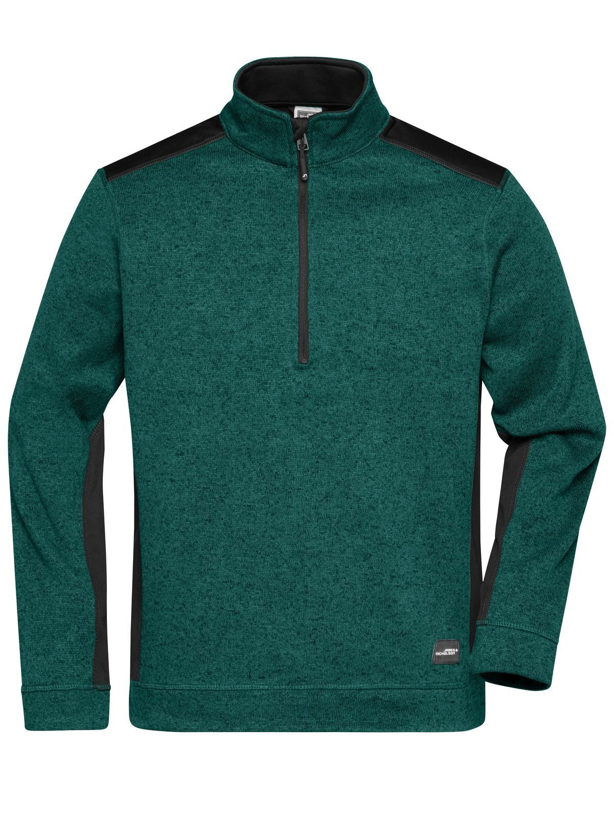 Knitted Workwear Fleece Half-Zip - Strong Herren – Daiber – Farbe dark-green-melange/black – individuell veredelbar