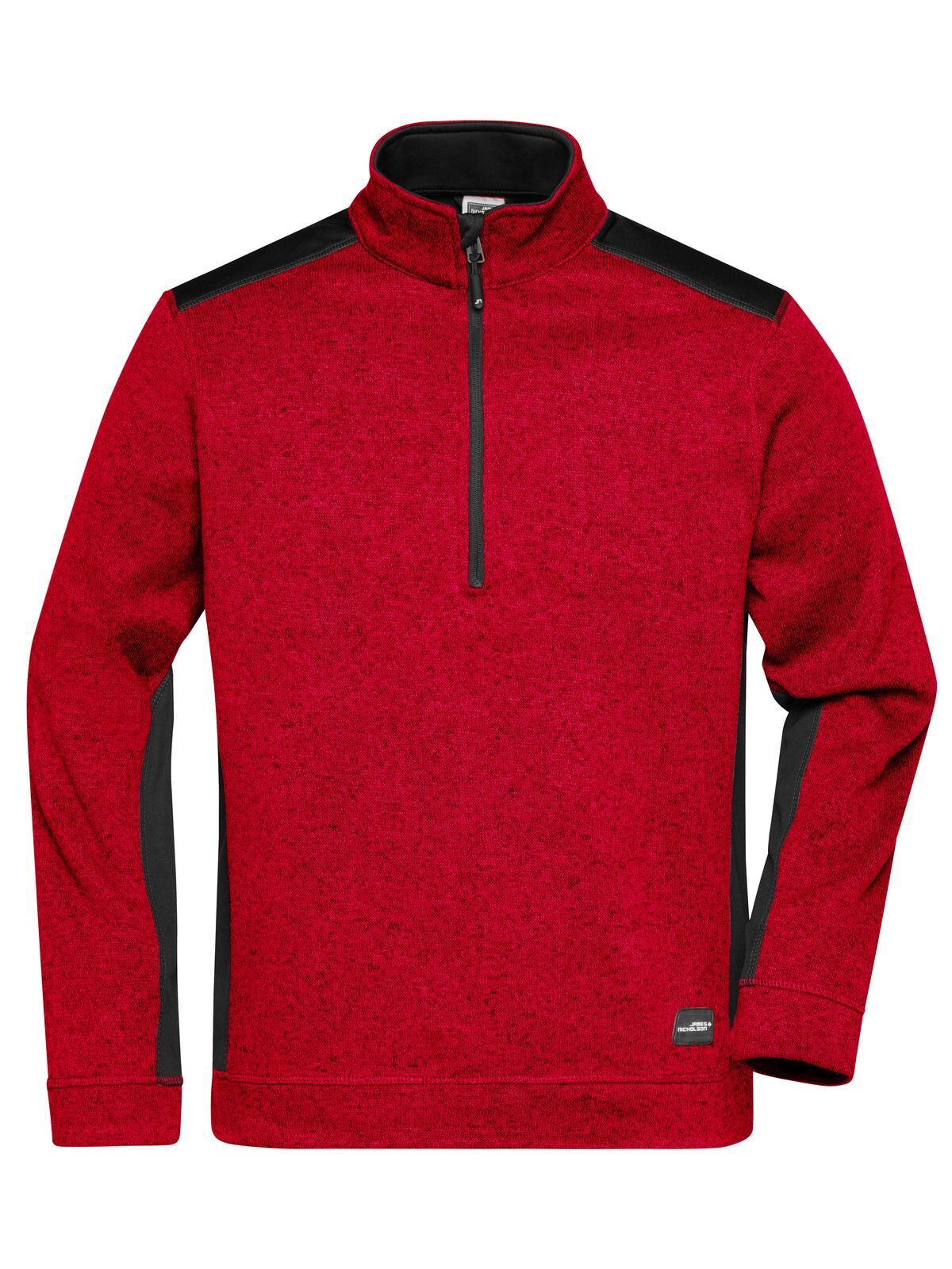 Knitted Workwear Fleece Half-Zip - Strong Herren – Daiber – Farbe red-melange/black – individuell veredelbar