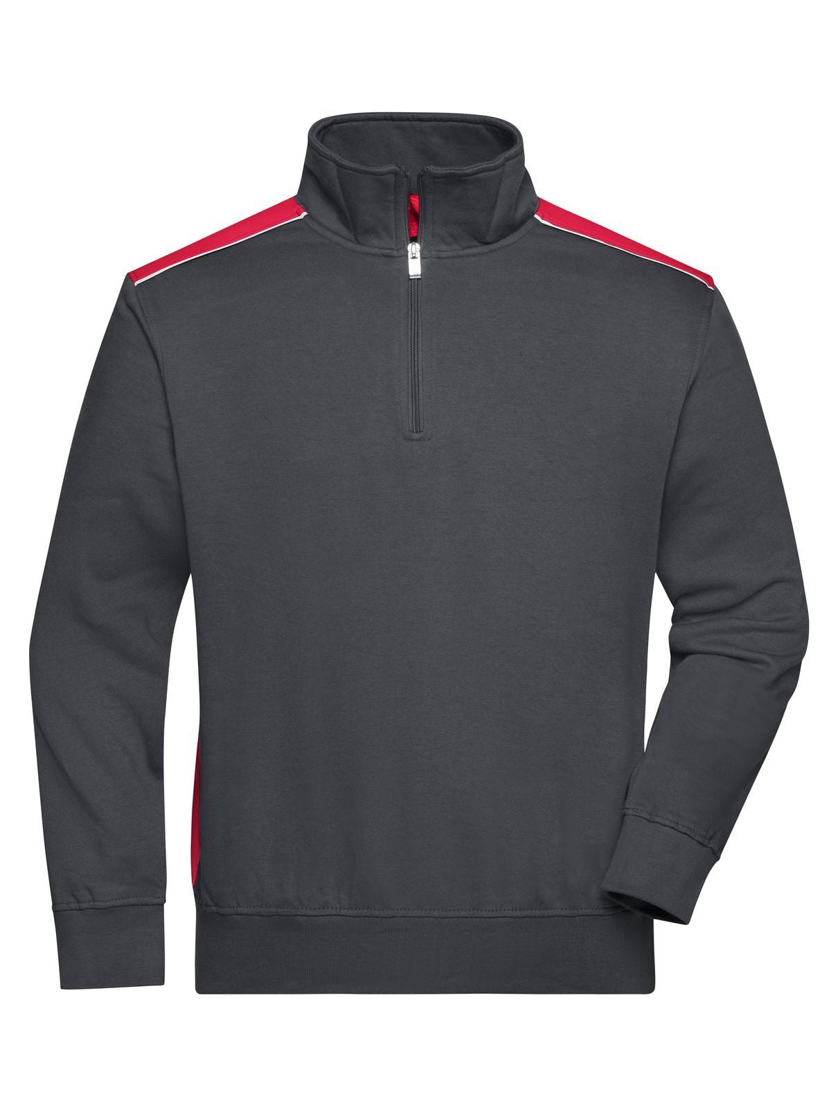 Workwear Half-Zip Sweat - Color Herren Sweatshirt / Hoodie – Daiber – Farbe carbon/red – individuell veredelbar