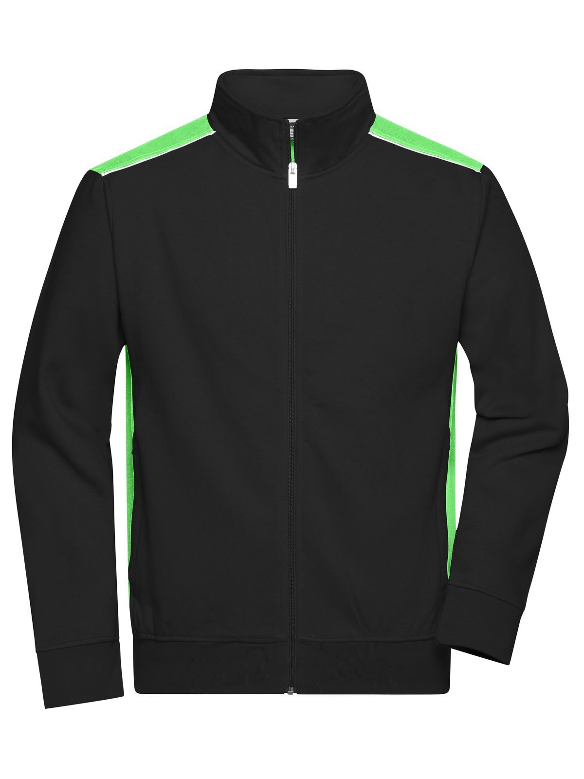 Workwear Sweat Jacket - Color Herren Sweatshirt / Hoodie – Daiber – Farbe black/lime-green – individuell veredelbar