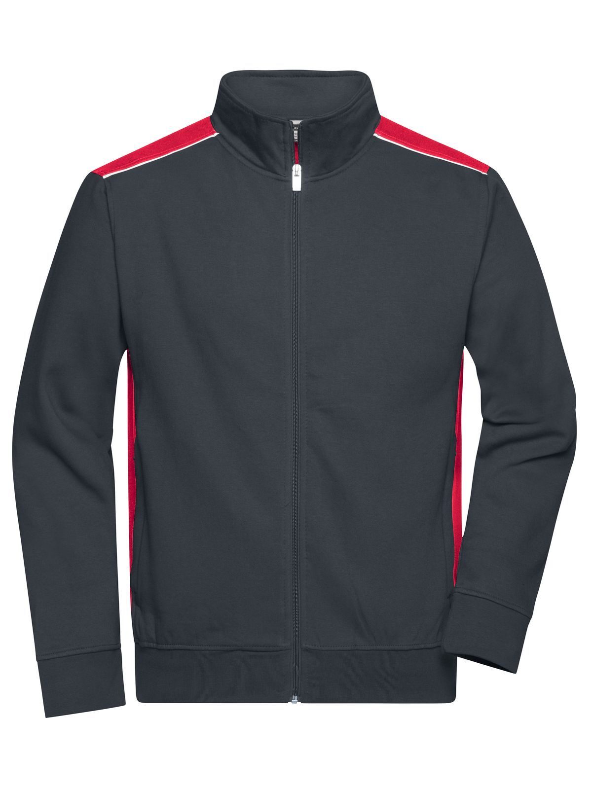 Workwear Sweat Jacket - Color Herren Sweatshirt / Hoodie – Daiber – Farbe carbon/red – individuell veredelbar