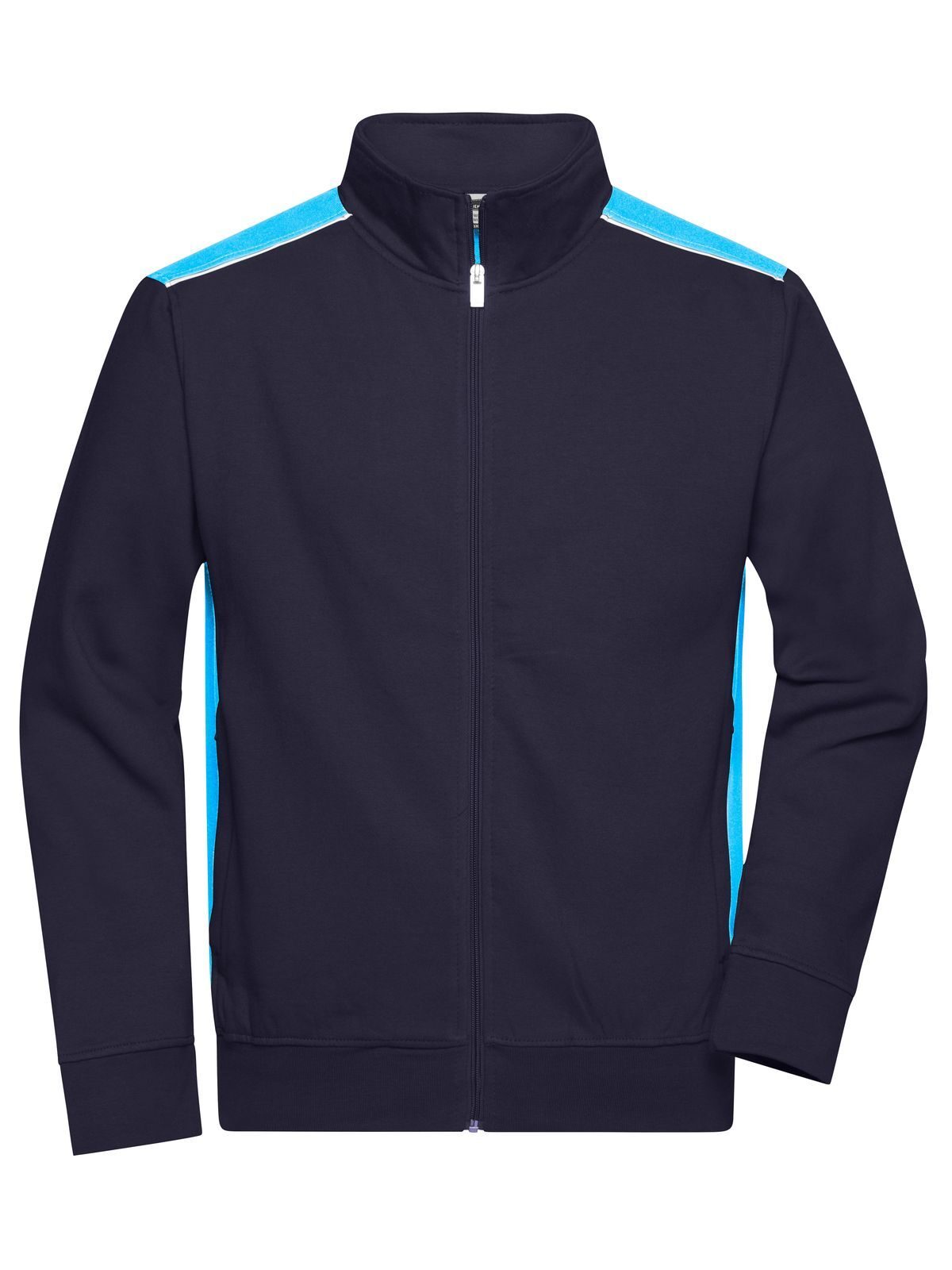 Workwear Sweat Jacket - Color Herren Sweatshirt / Hoodie – Daiber – Farbe navy/tourquoise – individuell veredelbar