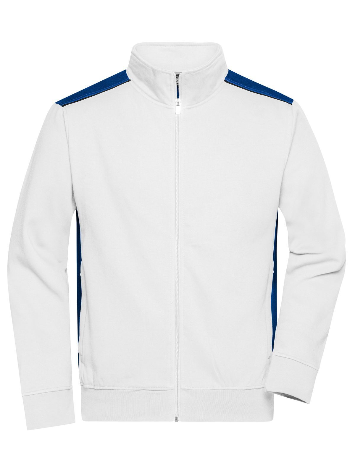 Workwear Sweat Jacket - Color Herren Sweatshirt / Hoodie – Daiber – Farbe white/royal – individuell veredelbar