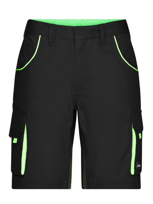 Workwear Bermudas - Color Herren Hose / Rock – Daiber – Farbe black/lime-green – individuell veredelbar
