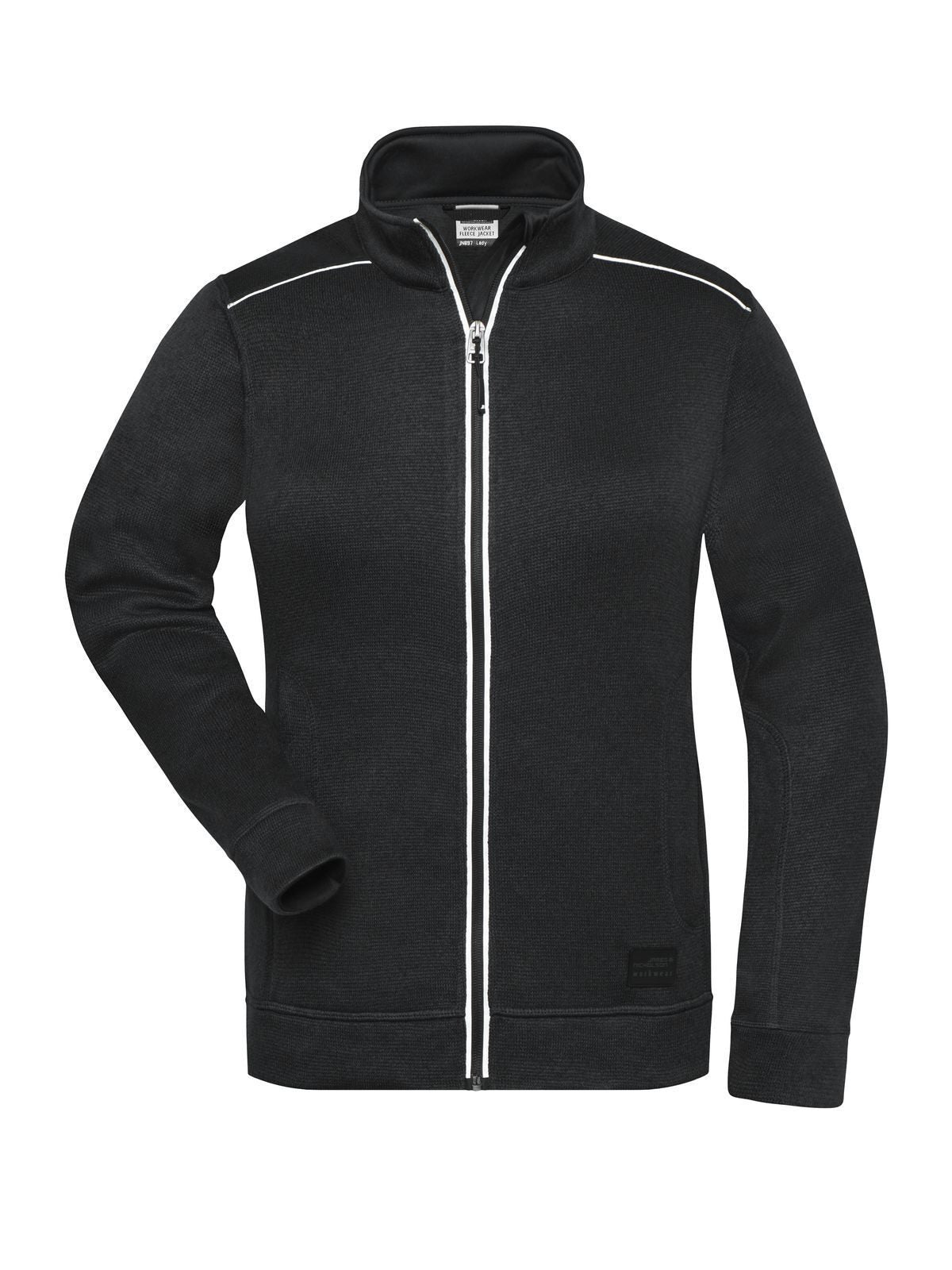 Ladies' Knitted Workwear Fleece Jacket - Solid Damen – Daiber – Farbe black/black – individuell veredelbar