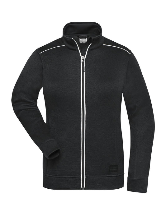 Ladies' Knitted Workwear Fleece Jacket - Solid Damen – Daiber – Farbe black/black – individuell veredelbar