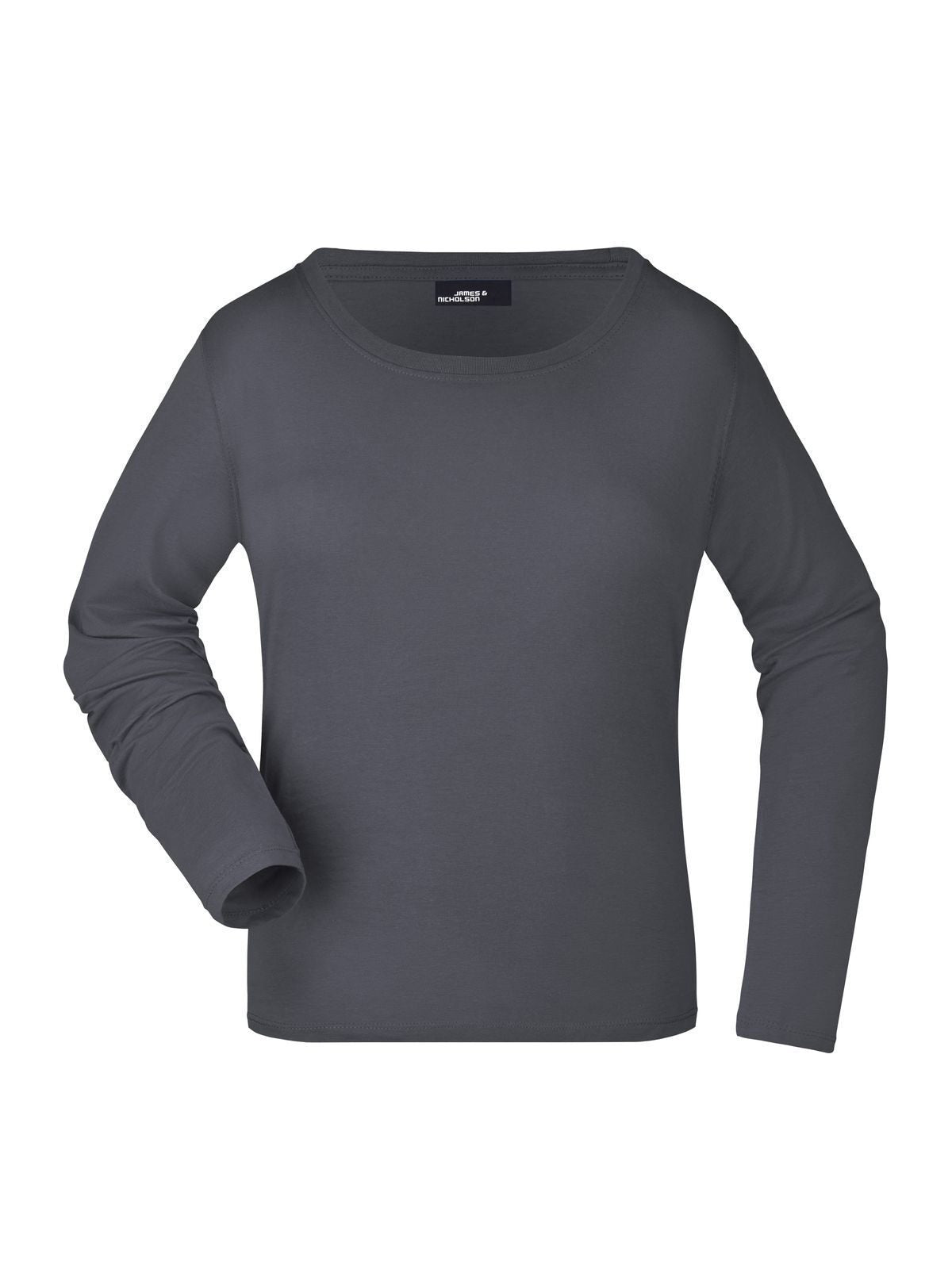 Ladies' Long-Sleeved Medium Damen T-Shirt – Daiber – Farbe graphite – individuell veredelbar
