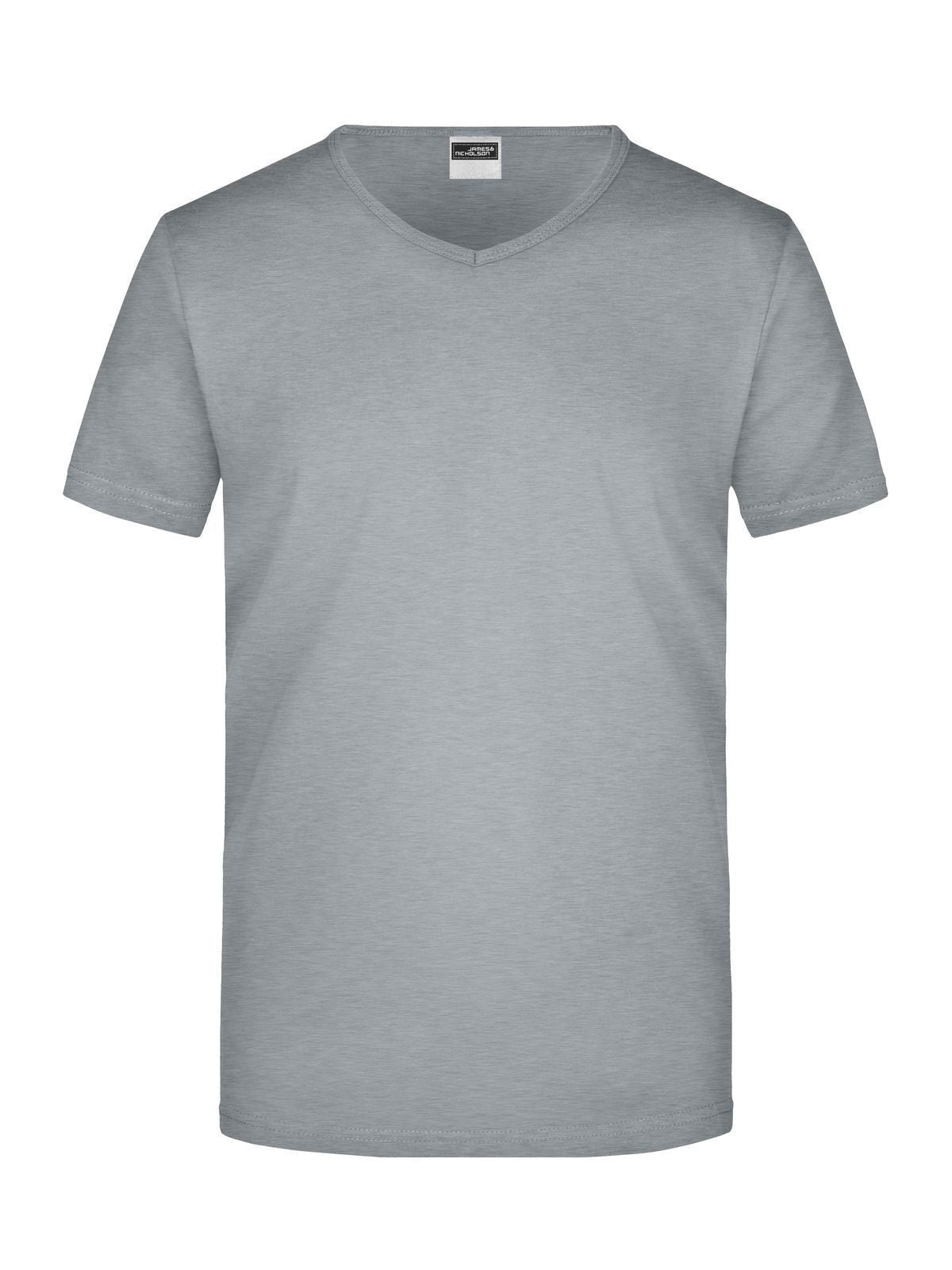 Slim Fit V-T Herren T-Shirt – Daiber – Farbe grey-heather – individuell veredelbar